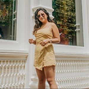 Yellow Gingham Romper